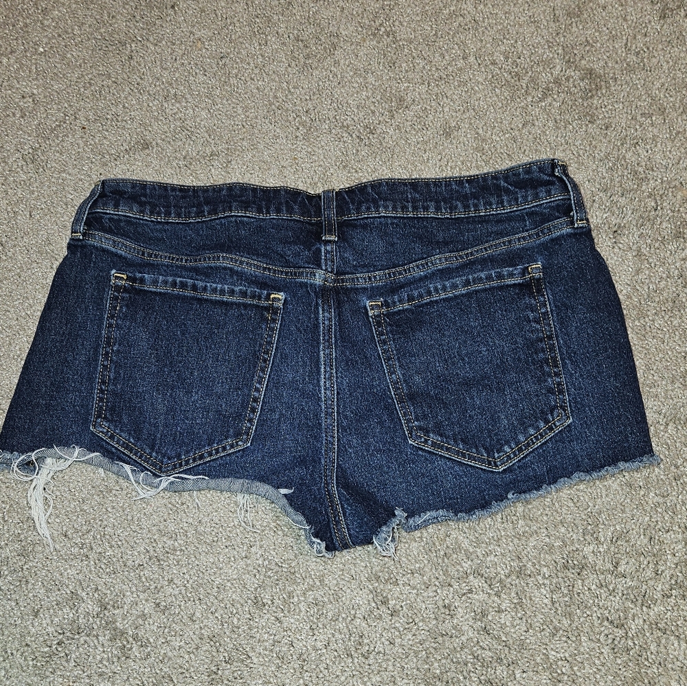 Old Navy Dark Denim Jean Shortie Shorts - Size 12 - Picture 2 of 4